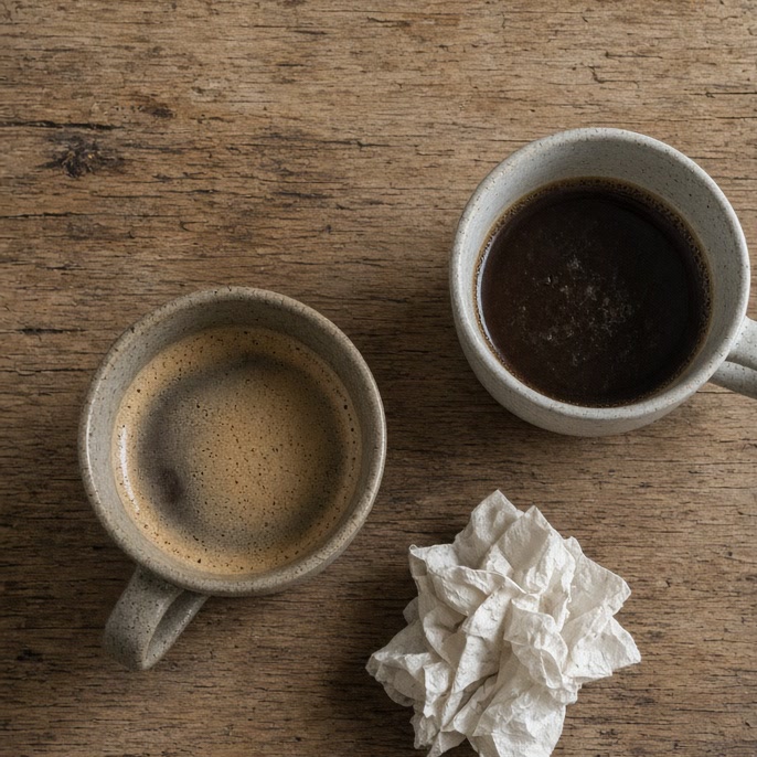 Two people sharing coffee while making plans together